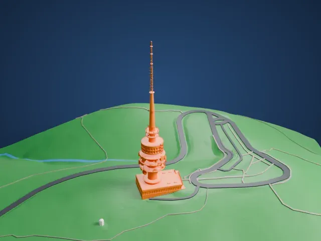 Telstra Tower model, East view