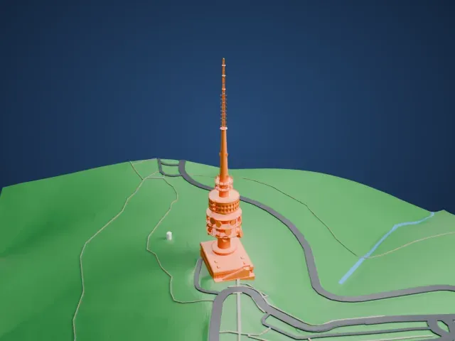 Telstra Tower model, North view