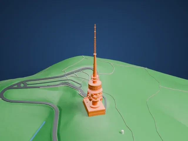 Telstra Tower model, South view