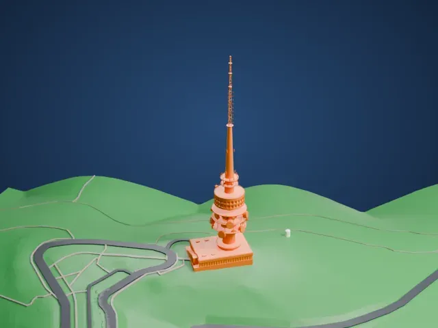 Telstra Tower model, West view