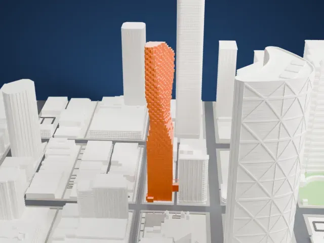 Telus Sky model, East view