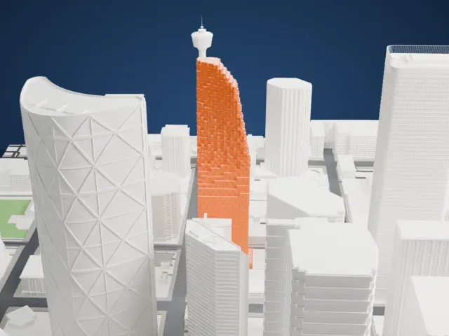Telus Sky model, North view
