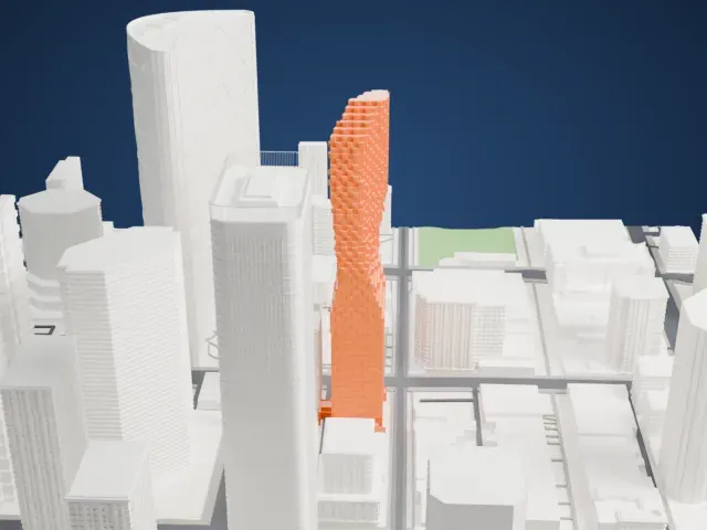 Telus Sky model, West view