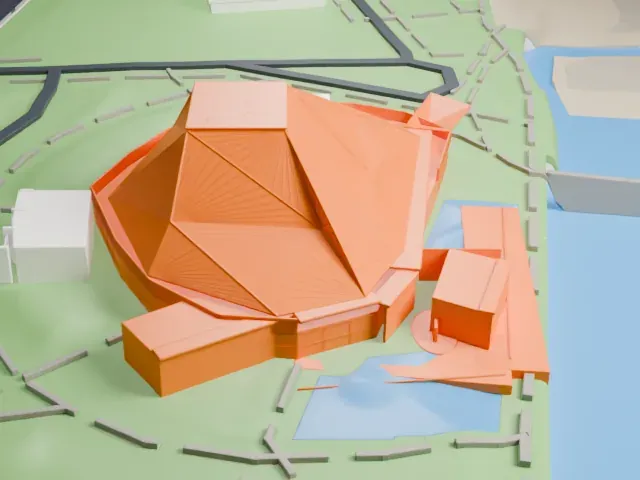 Tempe Center for the Arts model, East view