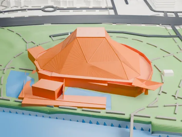 Tempe Center for the Arts model, North view