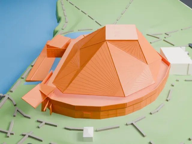 Tempe Center for the Arts model, West view