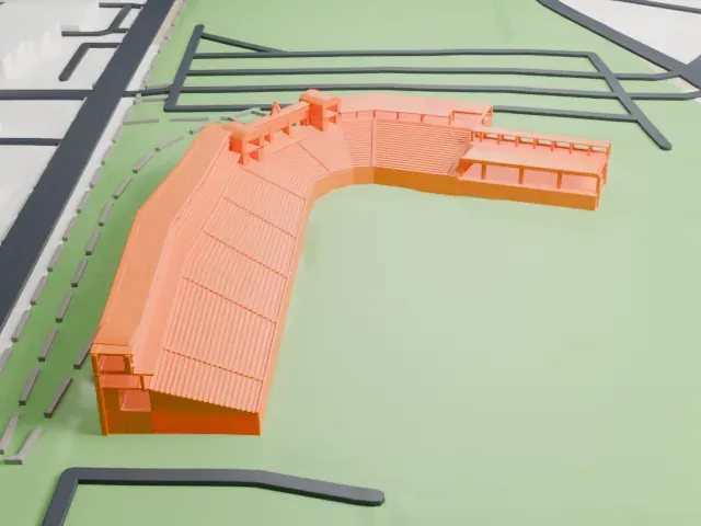 Tempe Diablo Stadium model, East view