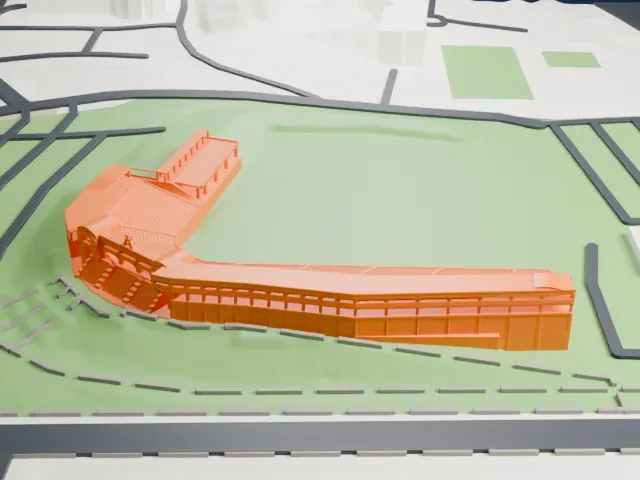 Tempe Diablo Stadium model, South view