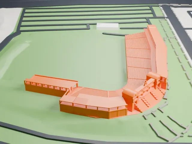 Tempe Diablo Stadium model, West view