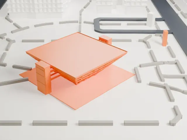Tempe Municipal Building model, East view