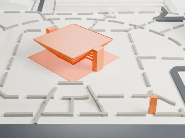 Tempe Municipal Building model, North view