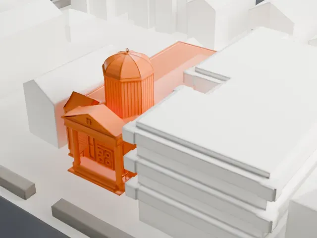 Temple Emanu-El, Staten Island model, North view