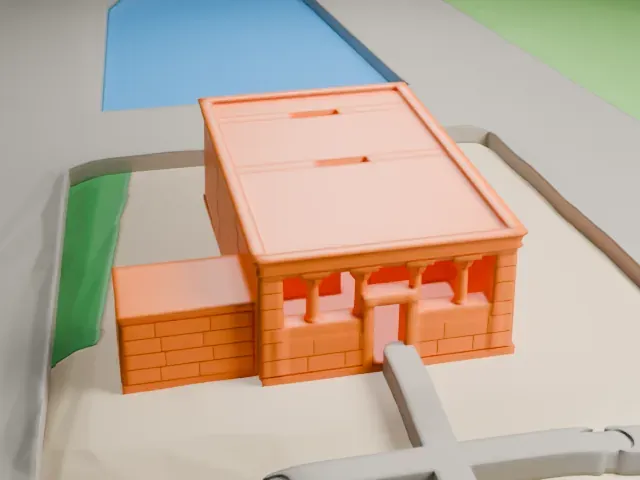 Temple of Debod model, East view