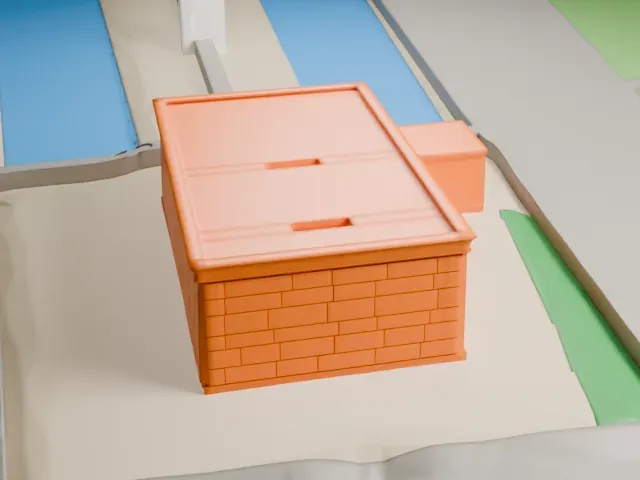 Temple of Debod model, West view