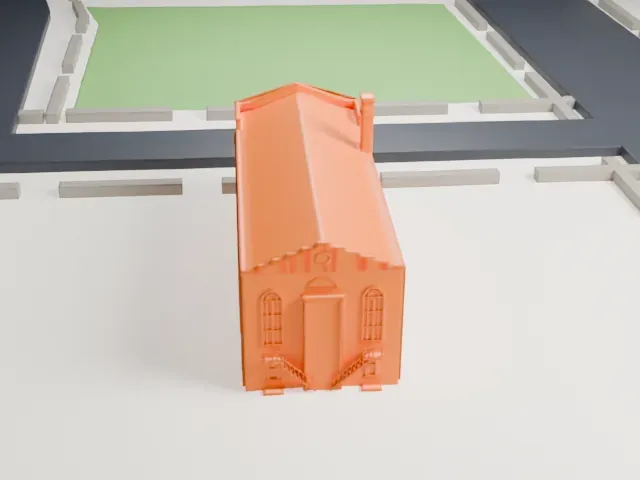 Temple of Israel Synagogue, Queens model, East view