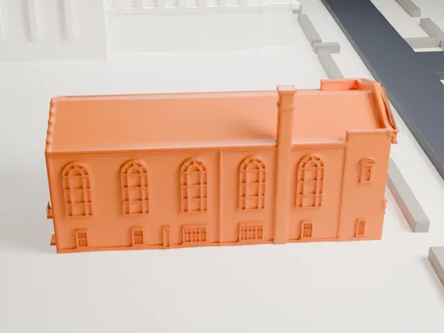 Temple of Israel Synagogue, Queens model, North view
