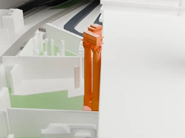 Temple of Vespasian and Titus model, North view