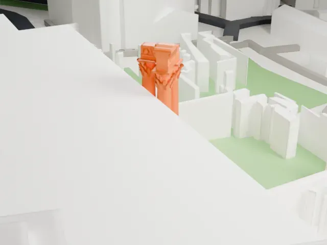 Temple of Vespasian and Titus model, West view