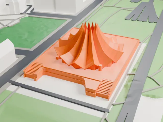 Tempodrom model, North view