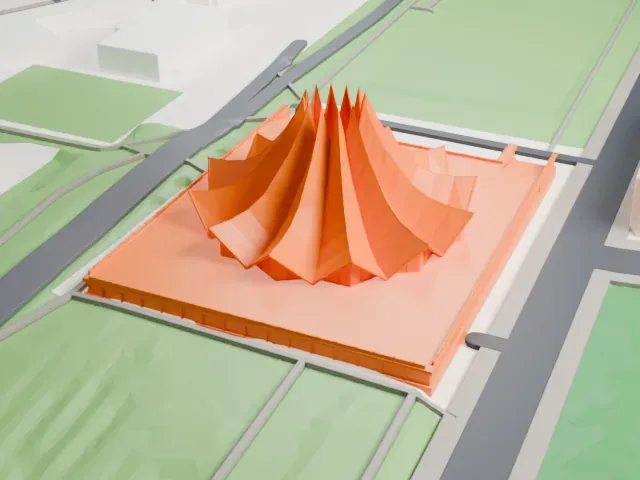 Tempodrom model, South view