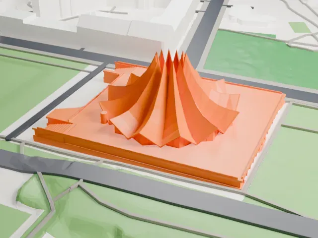Tempodrom model, West view