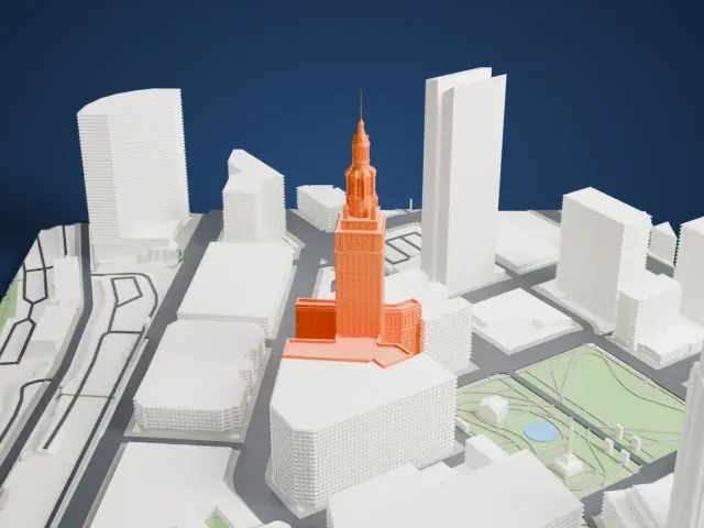 Terminal Tower model, East view