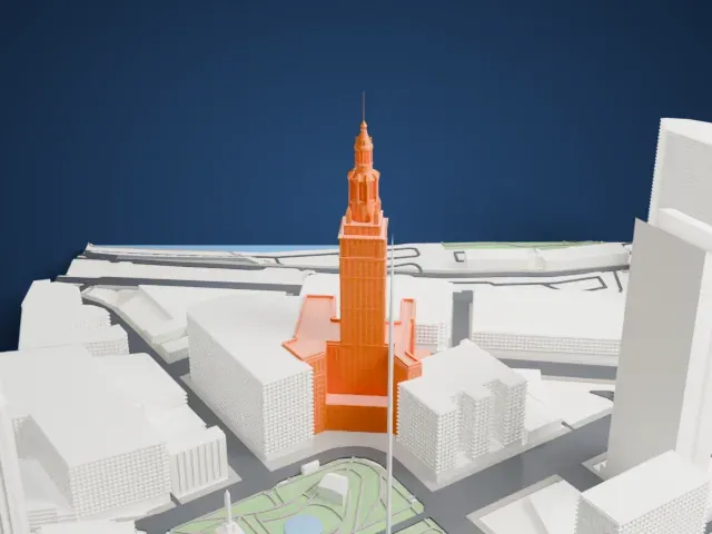 Terminal Tower model, North view