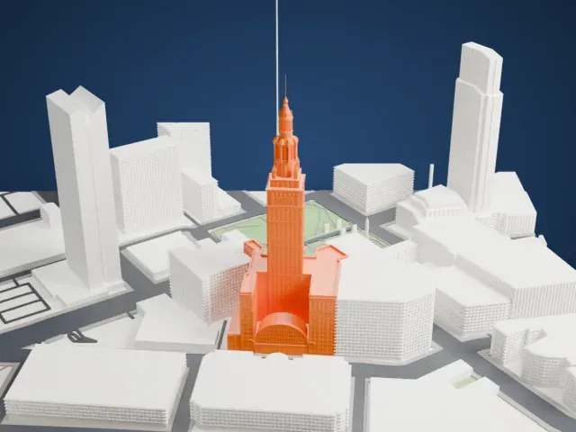 Terminal Tower model, South view