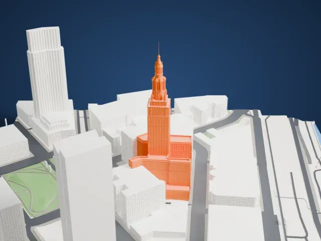 Terminal Tower model, West view