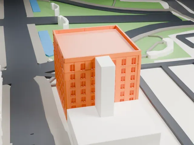 Texas School Book Depository model, North view