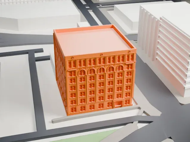 Texas School Book Depository model, South view