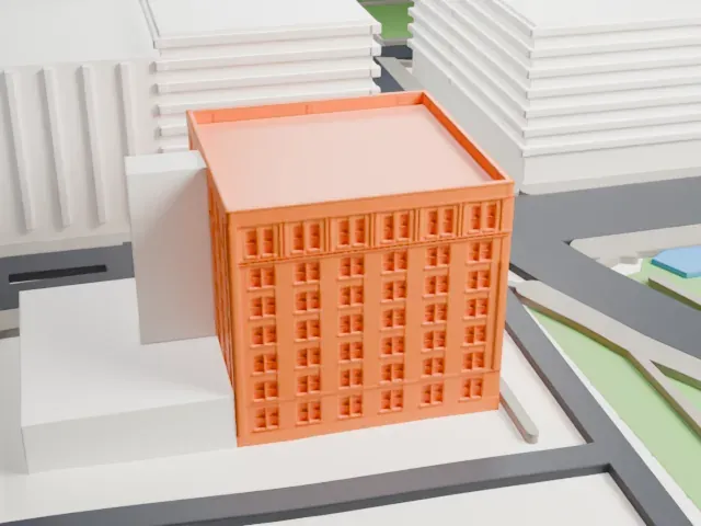 Texas School Book Depository model, West view