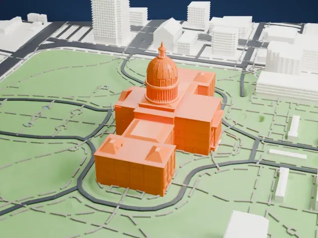 Texas State Capitol model, East view