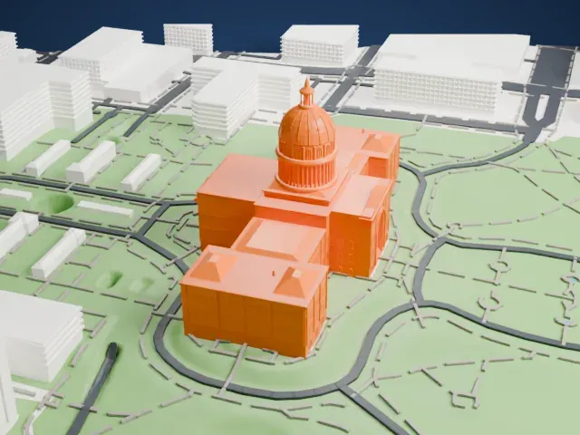Texas State Capitol model, West view