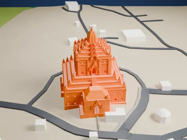 Thatbyinnyu Temple model, East view