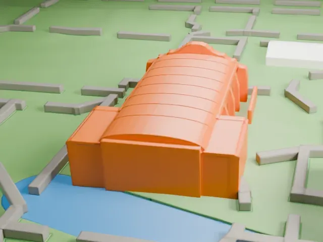 The Alamo model, East view