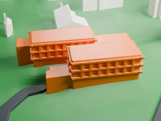 The Aldrich Contemporary Art Museum model, North view