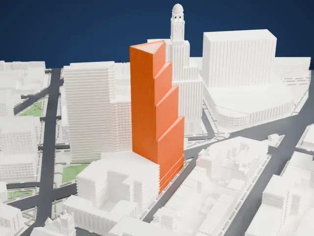The Alloy Block model, West view