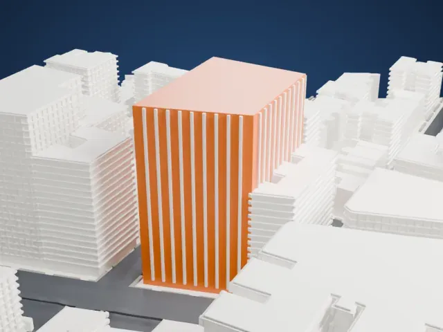 The Ansonia model, West view