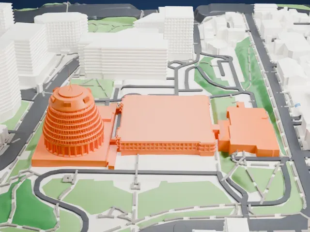 The Beehive model, East view