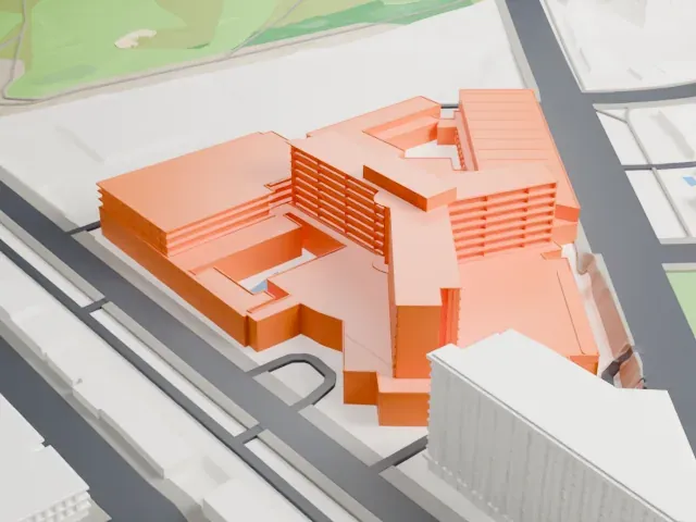 The Beverly Hilton model, East view