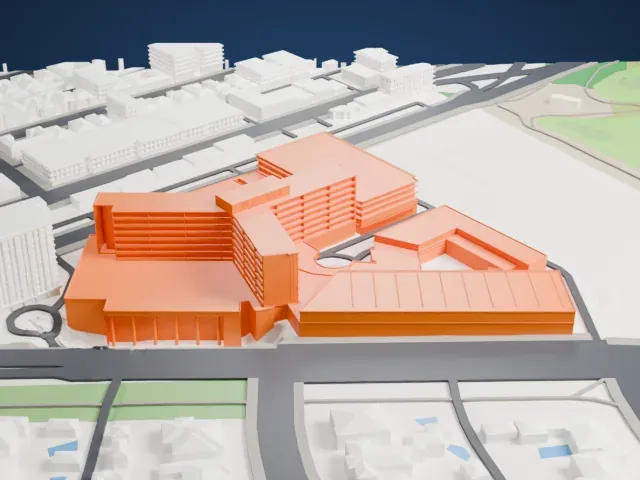 The Beverly Hilton model, North view