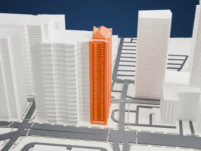 The BLVD Collection model, East view