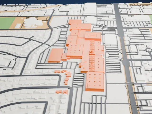 The Boulevard Mall model, North view