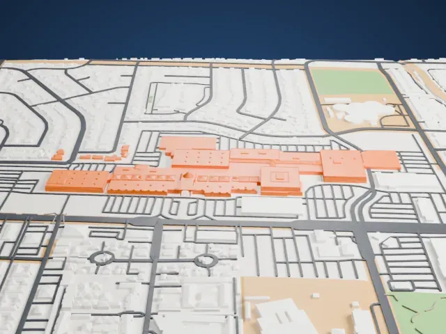 The Boulevard Mall model, West view