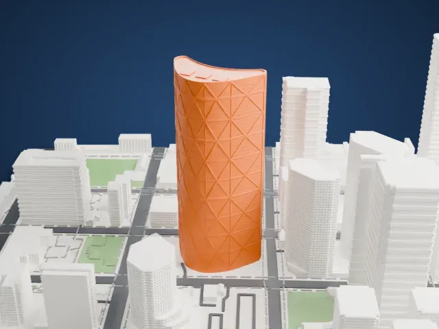 The Bow model, North view