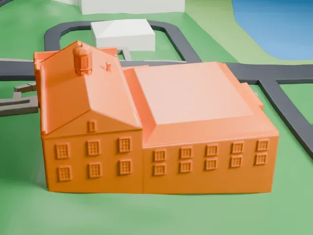 The Bryant Library model, North view
