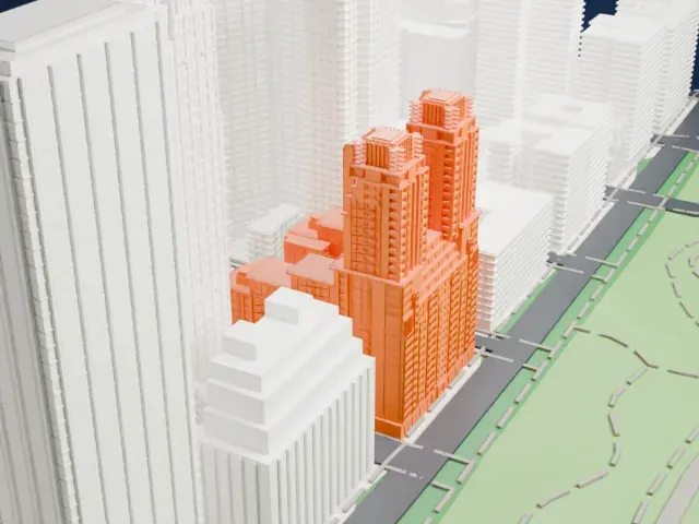 The Century model, South view