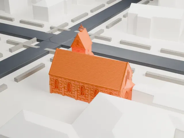 The Church-in-the-Gardens model, East view