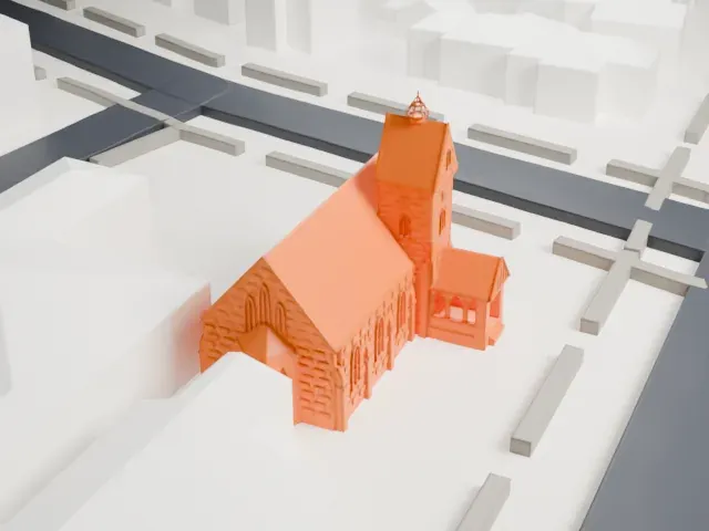 The Church-in-the-Gardens model, North view